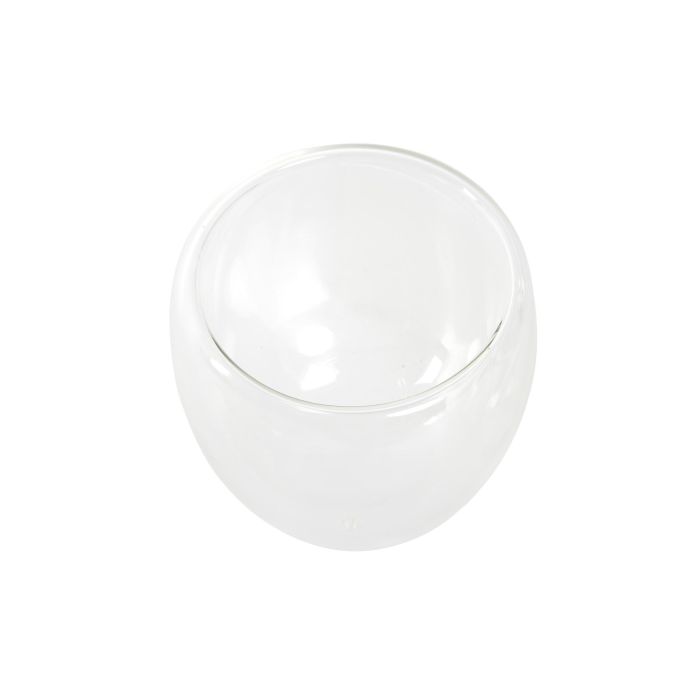 DKD Home Decor Taza Doble Pared Transparente Cristal Borosilicato 250ml Set de 2 Piezas 8.3 x 8.3 x 8.9 cm 2