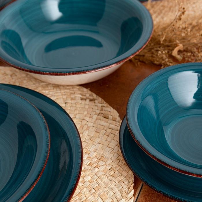 Quid Plato Llano Cerámica Zafiro Vita Azul, 27 cm, 12 Piezas. Apto Microondas y Lavavajillas, Apilable. 3 Quid Plato Llano Cerámica Zafiro Vita Azul, 27 cm, 12 Piezas. Apto Microondas y Lavavajillas, Apilable. 3