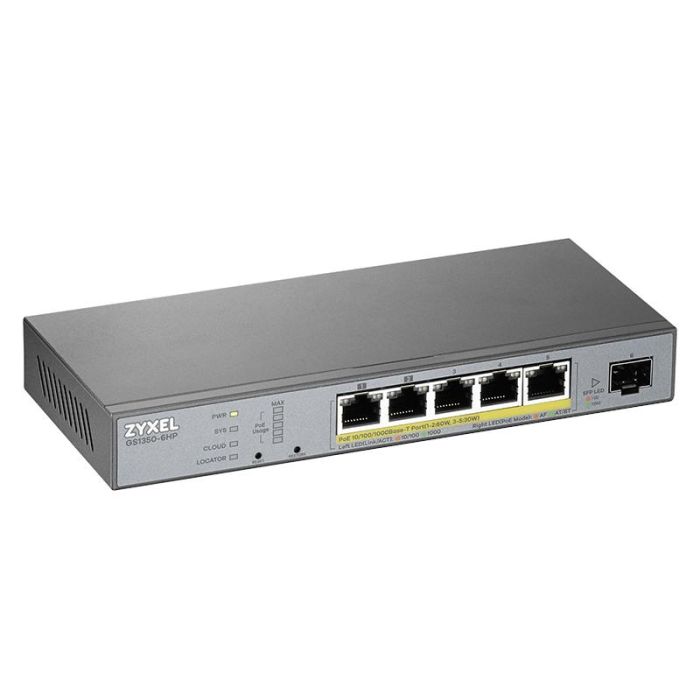 Zyxel GS1350-6HP Switch 6 Puertos PoE 60W Gigabit para Videovigilancia 3