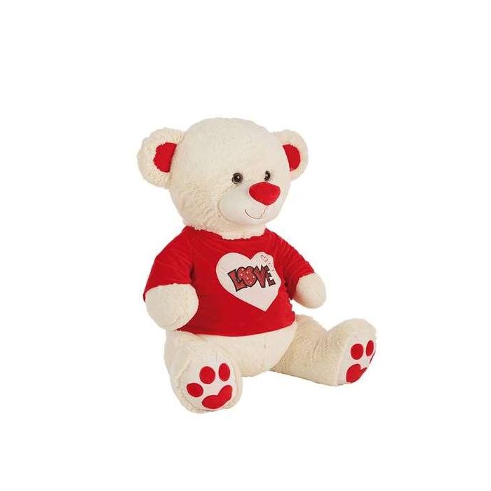 Peluche oso camiseta love purpurina 70 cm