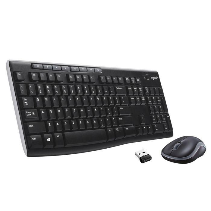 Logitech MK270 Combo Teclado y Ratón Inalámbrico Silencioso, Cubierta Resistente a Líquidos, Ratón Óptico Ergonómico para Escuela/Oficina