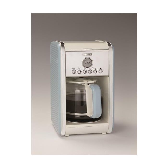 Ariete 1342/05 Cafetera de Goteo Vintage Azul para 4 a 12 Tazas con Temporizador y Pantalla LCD