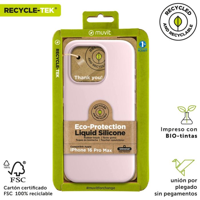 Muvit Funda Recycletek Liquid Silicone para Apple - Funda Ecológica Fabricada con Silicona Reciclada Certificada, Acabado Suave, Resistente y Protectora 2