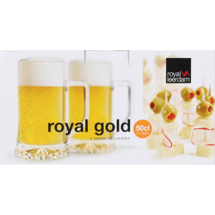 Royal Leerdam Set 6 Jarra Cerveza 50 cl Royal Gold 1