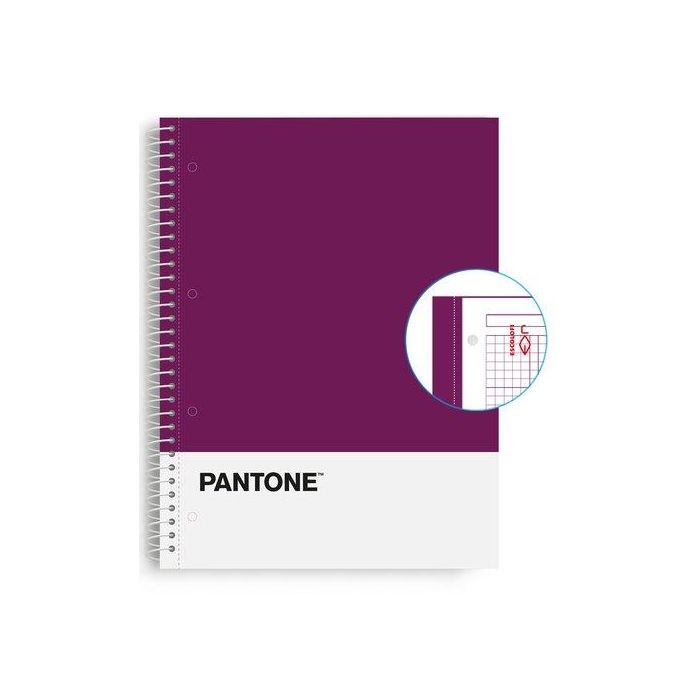 Bloc Escolofi Notebook Pantone Basic A4 80H Cuadric.5X5 90G Violeta (Set de 5)