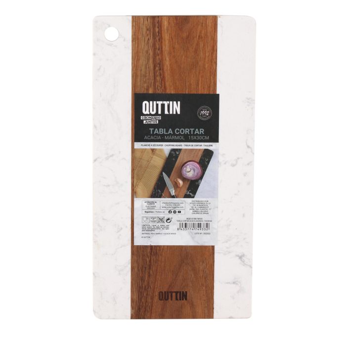 Tabla de cortar acacia y mármol 15x30 cm - Quttin (10 Unidades) 1 Tabla de cortar acacia y mármol 15x30 cm - Quttin (10 Unidades) 1