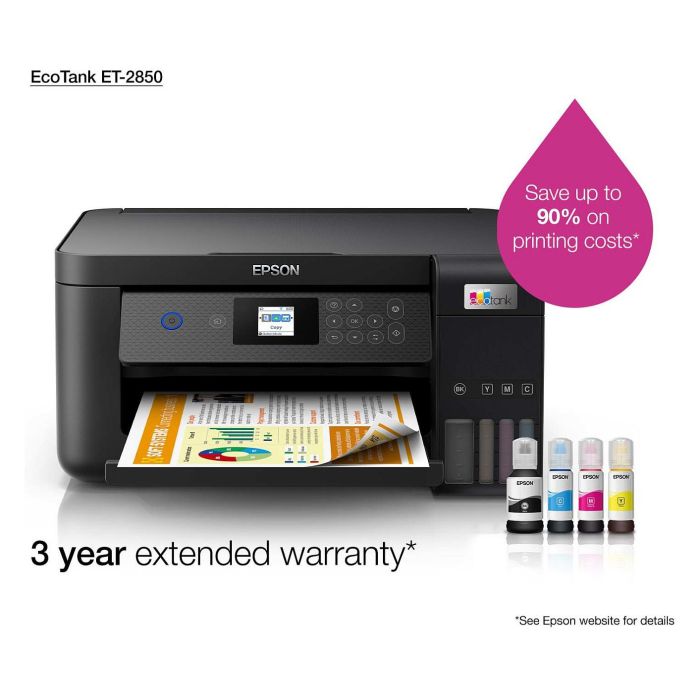 Epson ET-2850 Impresora Multifunción 3 en 1, Inyección de Tinta A4, Wi-Fi, Dúplex Automático, Color Negro 11