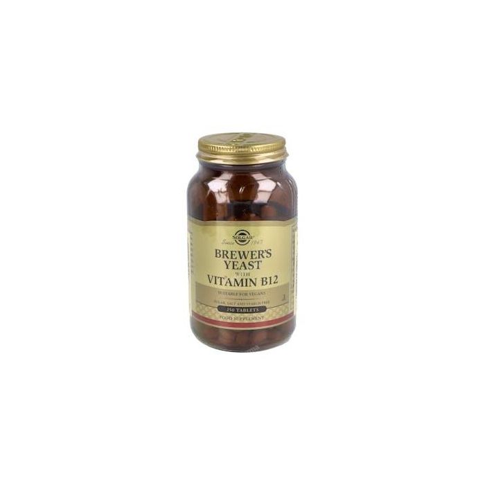 Solgar Levadura de Cerveza 250 Comprimidos con Vitamina B12 - Reduce Cansancio y Fatiga, Apoyo Sistema Nervioso. Apto Vegano.