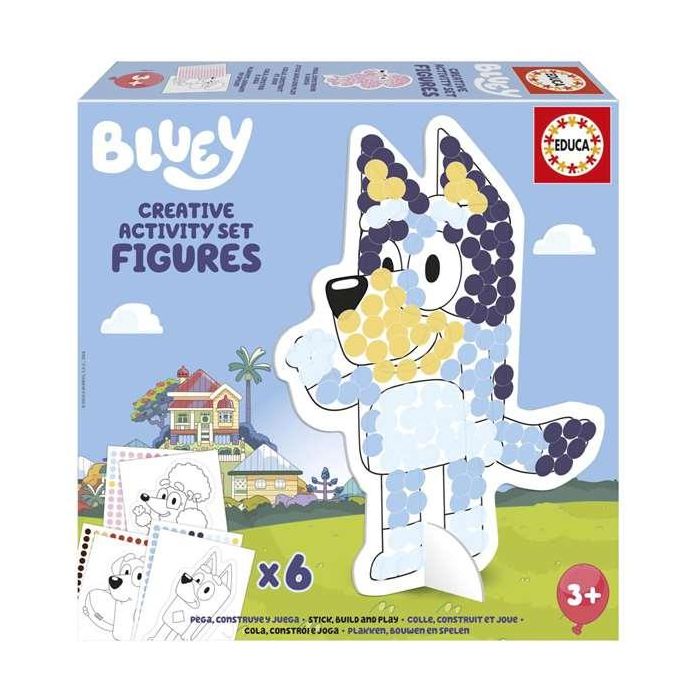 Set creativo 3D de bluey con 4 personajes diferentes ¡colorea, monta y juega!