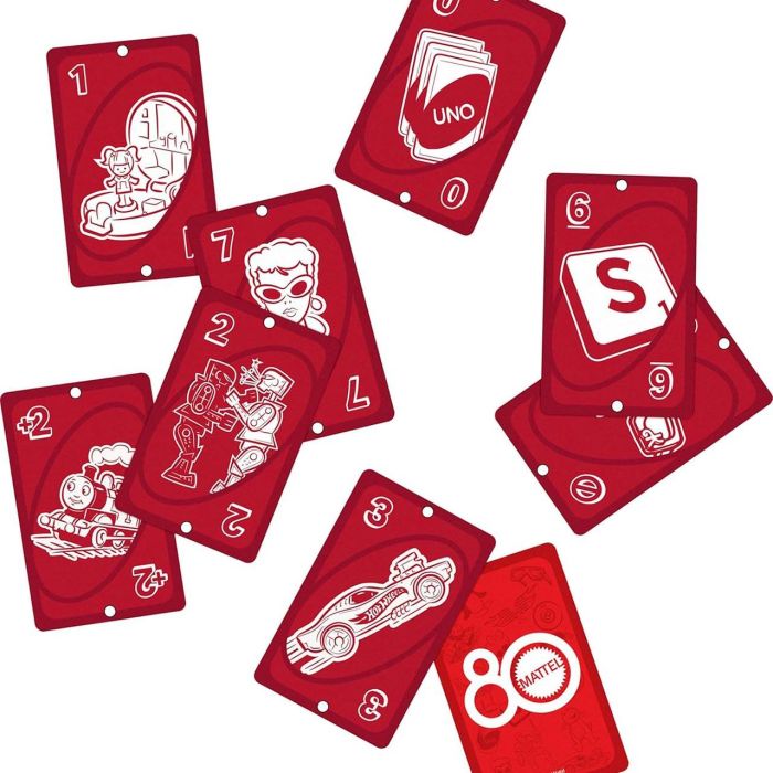 UNO JGK30 Juego del Uno Rubí 80 Aniversario Edición Especial Español, Francés, Alemán, Portugués, Inglés 3