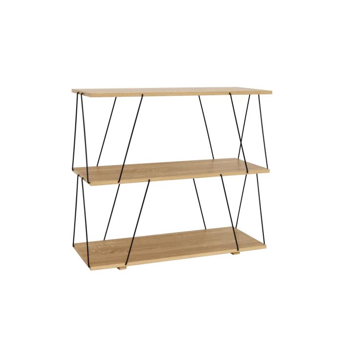 Inde Estantería Metálica y Madera Negra 3 Niveles 80x30x71.2 cm Moblekit 1