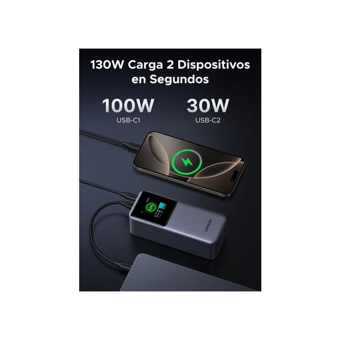 Ugreen 20000Mah 130W Fast Charging Powerbank Litio Gris 8 Ugreen 20000Mah 130W Fast Charging Powerbank Litio Gris 8