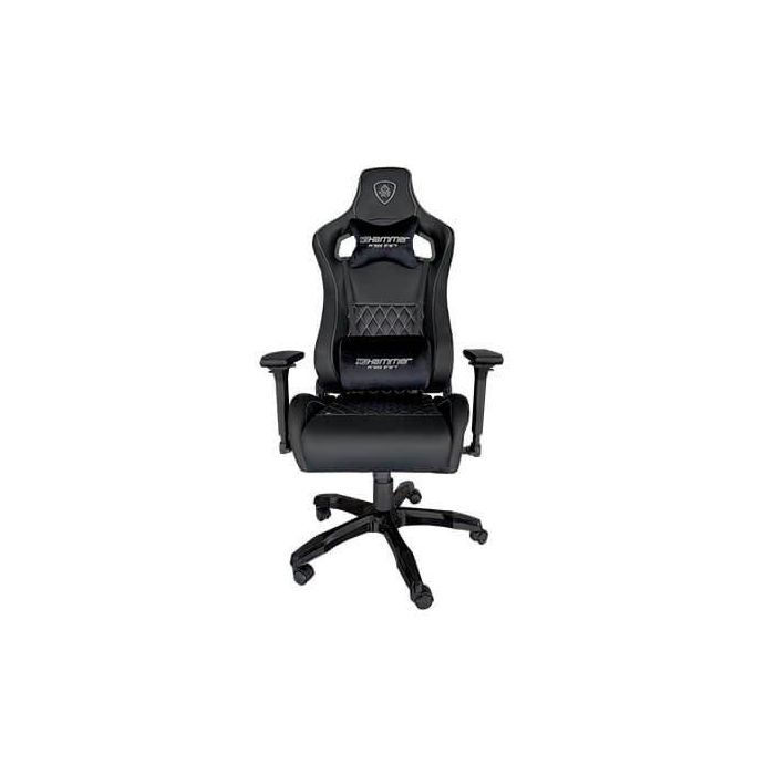 Keep Out Silla Gaming Hammer Black Silver con Cojines Cervical y Lumbar