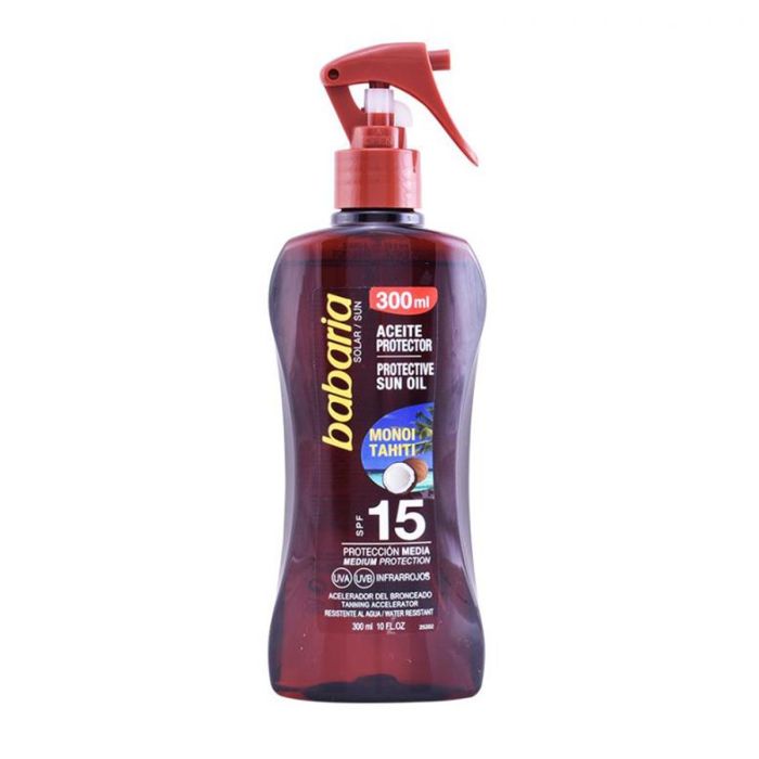 Babaria Monoi tahiti aceite SPF15 proteccion media 300 ml Babaria Monoi tahiti aceite SPF15 proteccion media 300 ml
