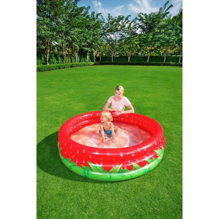 Bestway Piscina Hinchable Infantil 3 Aros Fresa 168x38 cm +2 Años Jardin 51145 7