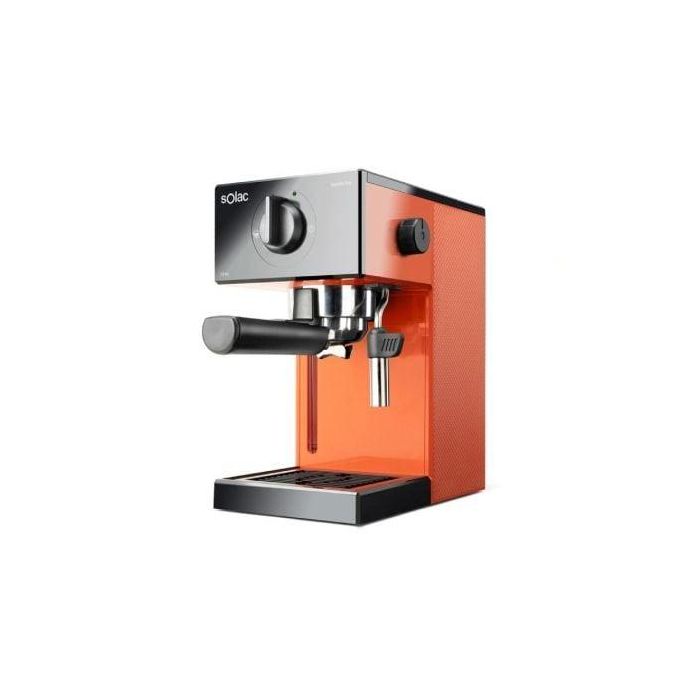 CAFETERA ESPRESSO SOLAC SQUISSITA EASY ORANGE - 1050W - 20 BAR - DEPOSITO EXTRAIBLE 1.5L - PORTAFILTROS - VAPORIZADOR ACERO.INOX-CAFE MOLIDO/MONODOSIS