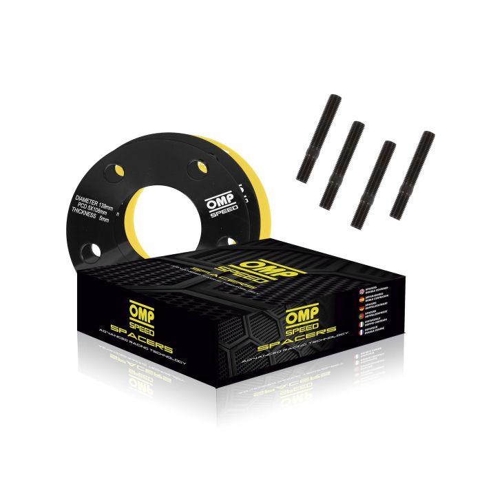Omp Speed OMPS08270501 Juego de 2 Separadores de Rueda 5mm 4x114.3 CBH 64.1 Espárragos M12x1.5 Aluminio Forjado Negro Omp Speed OMPS08270501 Juego de 2 Separadores de Rueda 5mm 4x114.3 CBH 64.1 Espárragos M12x1.5 Aluminio Forjado Negro
