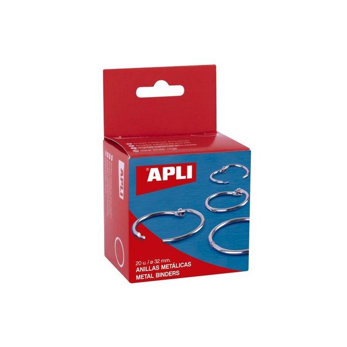 Apli Anillas Metálicas Articuladas Ø32 mm Niqueladas - Caja 20 Unidades
