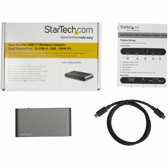Adaptador USB C a DisplayPort Startech DK30C2DAGPD 1 Adaptador USB C a DisplayPort Startech DK30C2DAGPD 1