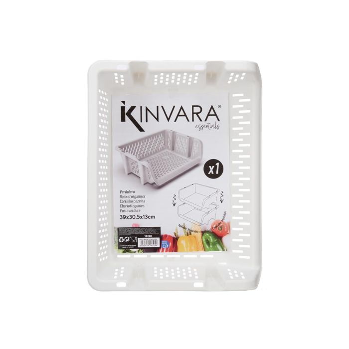 Verdulero Apilable Blanco Kinvara 30X13CM (24 Unidades) 2 Verdulero Apilable Blanco Kinvara 30X13CM (24 Unidades) 2