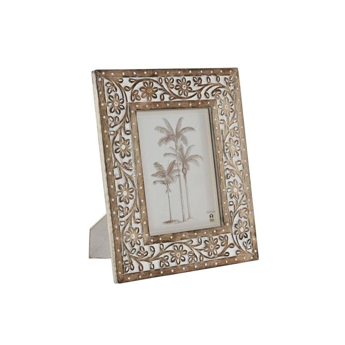 Marco Foto 15X20 Indio DKD Home Decor Blanco Natural 2 x 31.5 x 26.5 cm