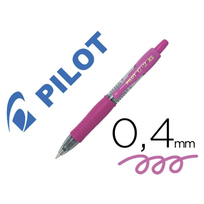 Boligrafo Pilot G-2 Pixie Rosa Tinta Gel Retractil Sujecion De Caucho 12 unidades