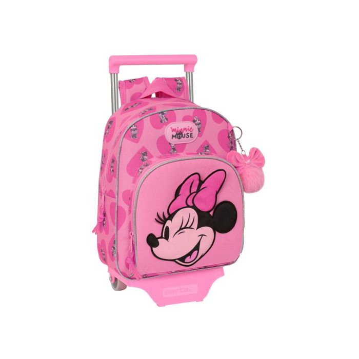 Mochila Escolar con Ruedas Minnie Mouse Loving Rosa 28 x 34 x 10 cm