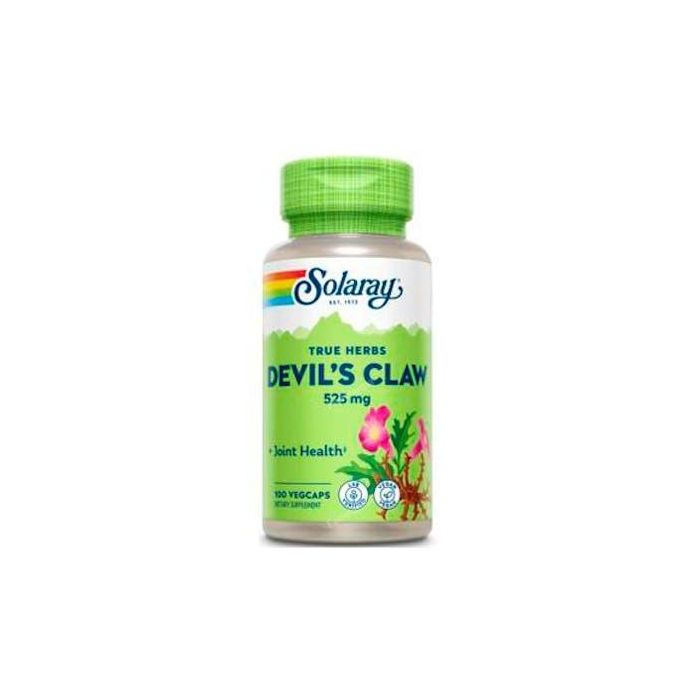 SOLARAY Devil Claw Harpagofito 525mg, 100 cápsulas vegetales (Harpagofitum procumbens y zeyheri) para articulaciones