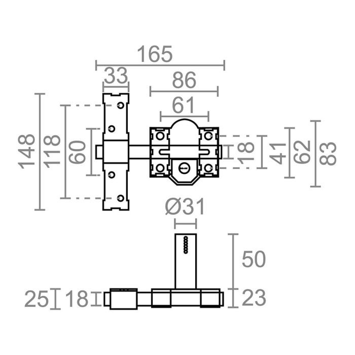Cerrojo de seguridad Micel crr11 86l/50 Acero Latón 50 mm Sobreponer 2 Cerrojo de seguridad Micel crr11 86l/50 Acero Latón 50 mm Sobreponer 2