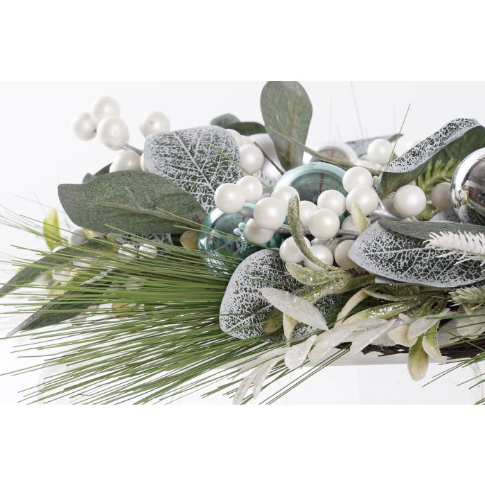 DKD Home Decor Corona Navidad Moderna Azul, Verde, Plateado, Blanco de PVC y Ratán 60 x 12 x 60 cm 3 DKD Home Decor Corona Navidad Moderna Azul, Verde, Plateado, Blanco de PVC y Ratán 60 x 12 x 60 cm 3