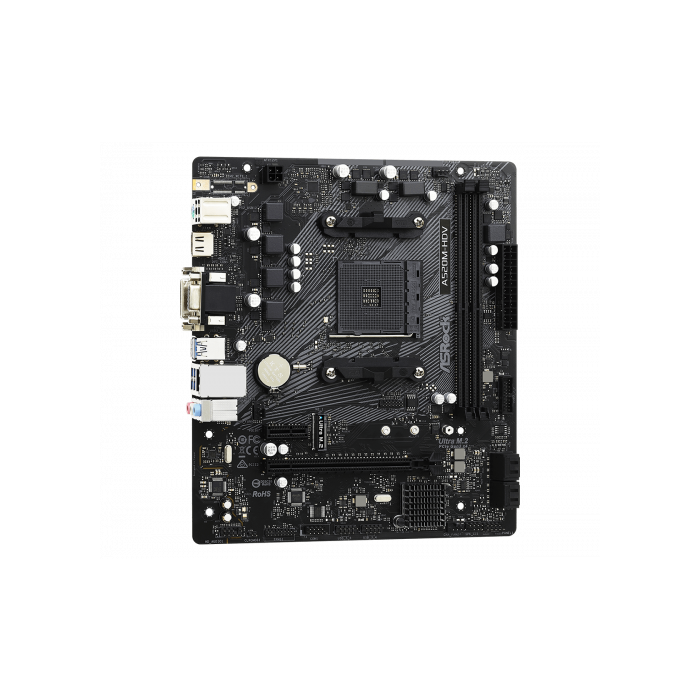 ASRock 90-MXBE50-A0UAYZ Placa A520M-HDV AMD AM4 A520, 2DDR4, Micro ATX, compatible Ryzen 3rd Gen 3