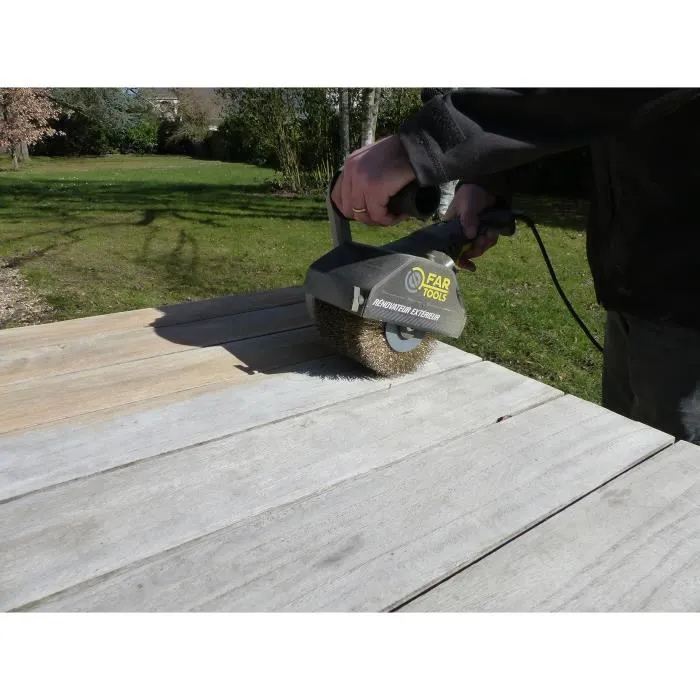 FARTOOLS 615125 Renovador REX120C con Cepillo de Solapa y Fibras Sintéticas - Madera y Metal - Superficies Planas 1