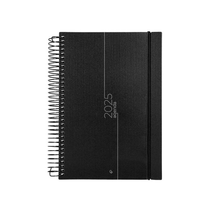 Agenda Espiral Liderpapel Olbia A5 2025 Dia Pagina Color Negro Papel 60 gr 1