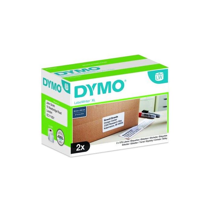Dymo Cinta de Etiquetas de Envío, Alta Capacidad, Blanco, 102x59 mm, 2 Rollos, para LabelWriter