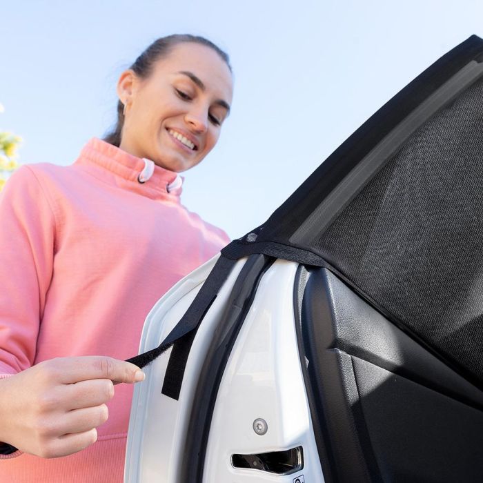 Malla Parasol para Coche UVlock InnovaGoods Pack de 2 uds 4 Malla Parasol para Coche UVlock InnovaGoods Pack de 2 uds 4