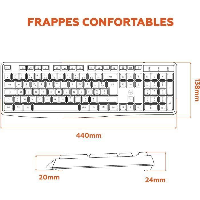 Teclado inalámbrico - MOBILITY LAB - Deluxe - AZERTY - Negro 4 Teclado inalámbrico - MOBILITY LAB - Deluxe - AZERTY - Negro 4