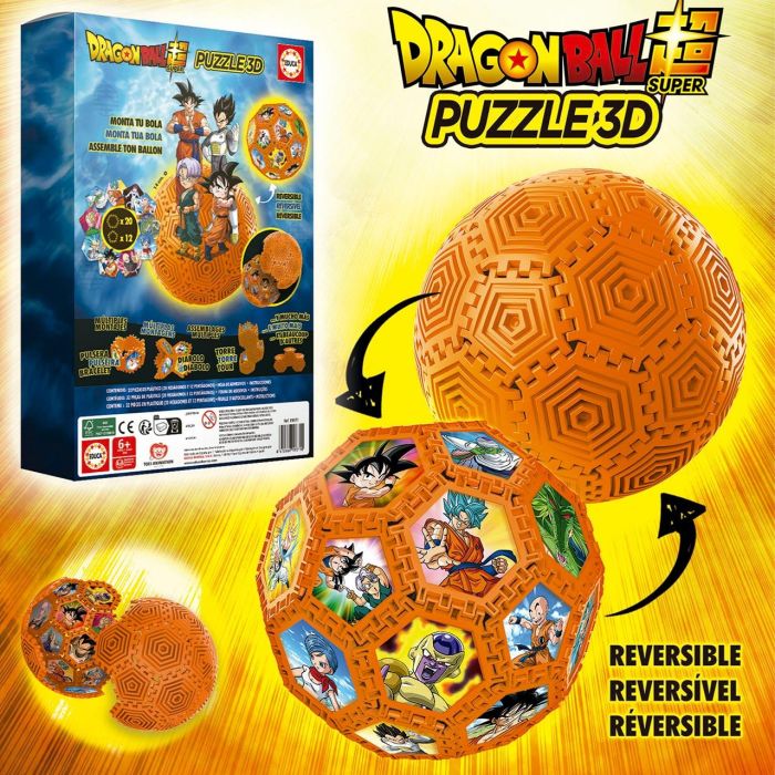 Educa 19371 Puzzle 3D Dragon Ball Balón 12,5 cm - 32 Piezas de Plástico para Niños +6 Años 2 Educa 19371 Puzzle 3D Dragon Ball Balón 12,5 cm - 32 Piezas de Plástico para Niños +6 Años 2