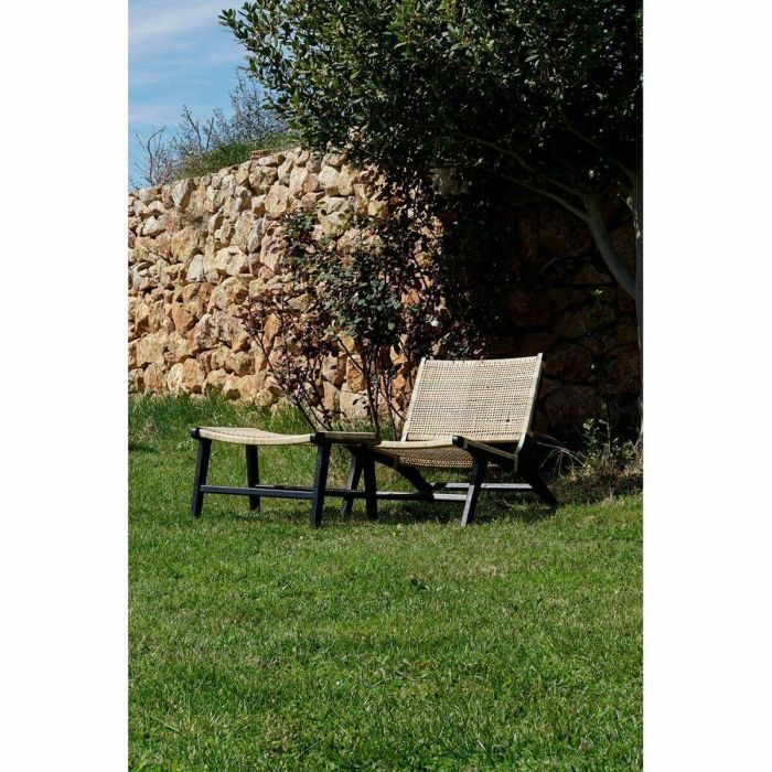 Sillón DKD Home Decor Negro Natural Madera Teca 65 x 78 x 68 cm 2