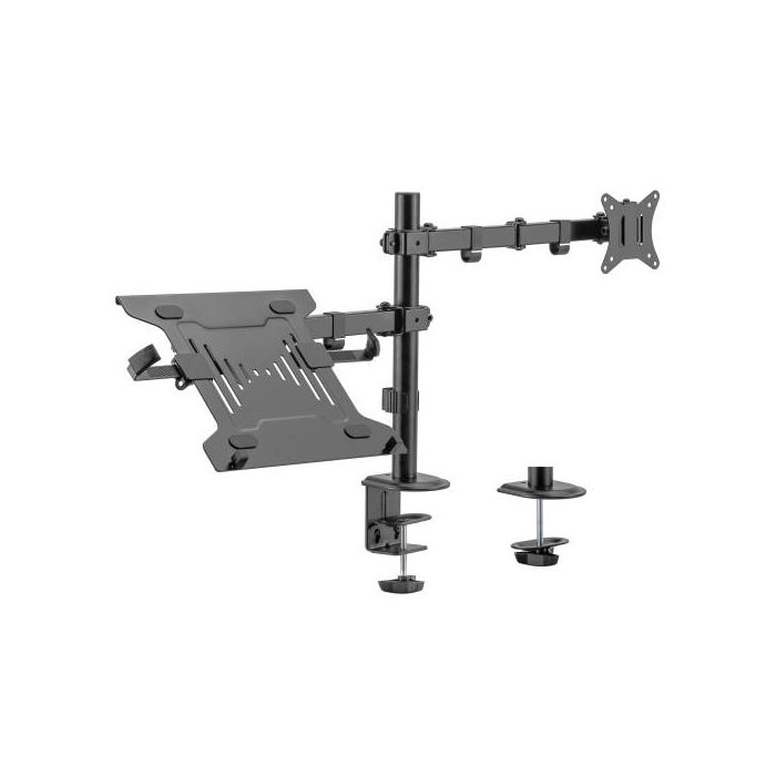 Ewent EW1519 Soporte de Escritorio Ergonómico para Monitor hasta 32" y Portátil 15.6" VESA 75x75 100x100 Negro 0 Ewent EW1519 Soporte de Escritorio Ergonómico para Monitor hasta 32" y Portátil 15.6" VESA 75x75 100x100 Negro 0