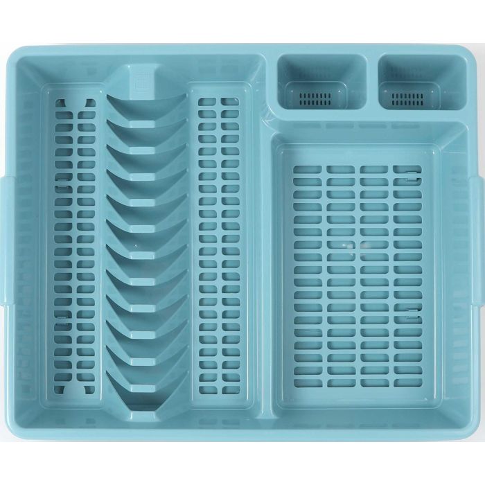 Inde Escurreplatos con Bandeja 47x38 cm Azul Delfín (12 Unidades)