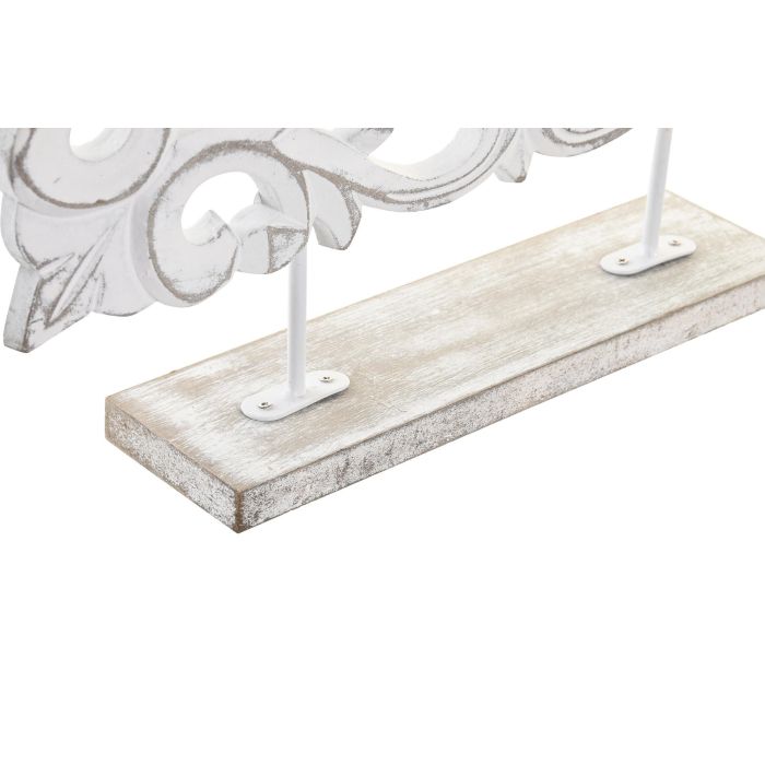 DKD Home Decor Decoración Indio Blanco Marron 7 x 47 x 39 cm MDF Metal Hecho a Mano (2 Unidades) 2
