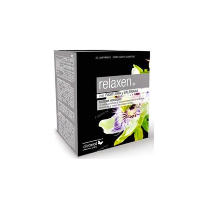 DIETMED Relaxen 30 Comp. Suplemento para la relajación con Valeriana, Pasiflora, Lúpulo y Biotina para el sistema nervioso y sueño natural