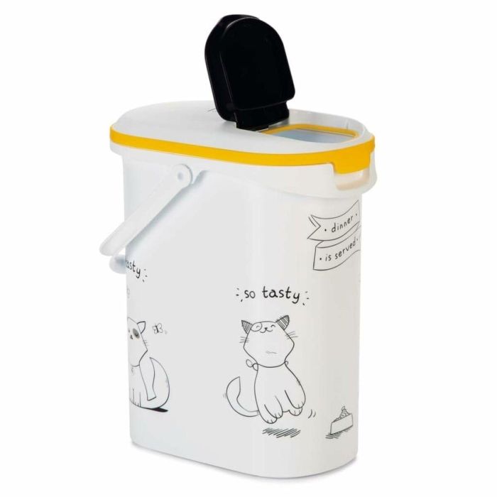 CURVER Contenedor de comida Le Diner se sirve - 4 kg - 10 L - Blanco y negro - Para gato 4