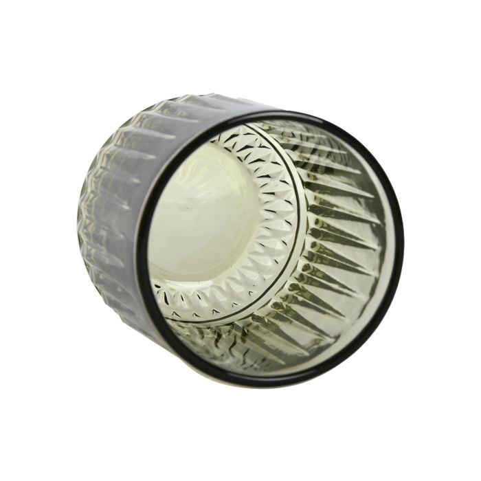 DKD Home Decor Set de 6 Vasos Verde Rayado Colección Stripes Garbo Cristal 7.5x7.5x9.5 cm 2