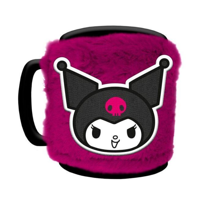 Taza funda de peluche Kuromi Hello Kitty 440ml 1