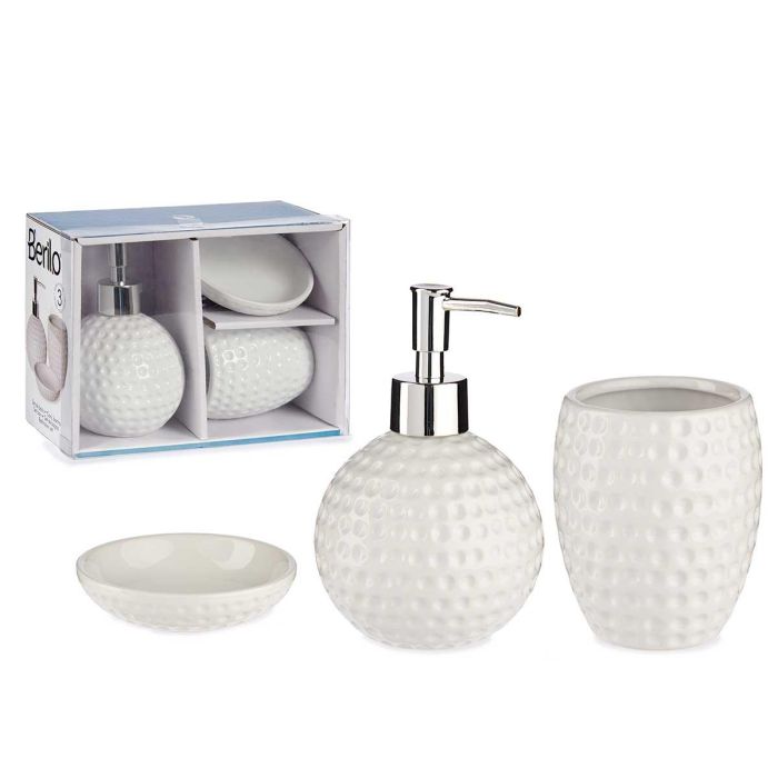Set Baño 3Pzs Golf Blanco Berilo 16X10CM (12 Unidades) Set Baño 3Pzs Golf Blanco Berilo 16X10CM (12 Unidades)