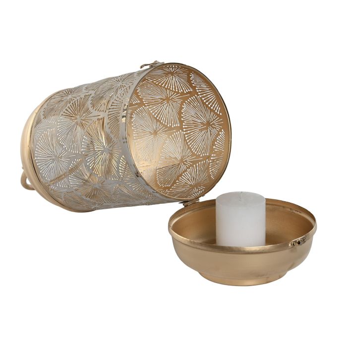 Portavela Arabe DKD Home Decor Dorado Blanco 25 x 49 x 25 cm Set de 3 2 Portavela Arabe DKD Home Decor Dorado Blanco 25 x 49 x 25 cm Set de 3 2