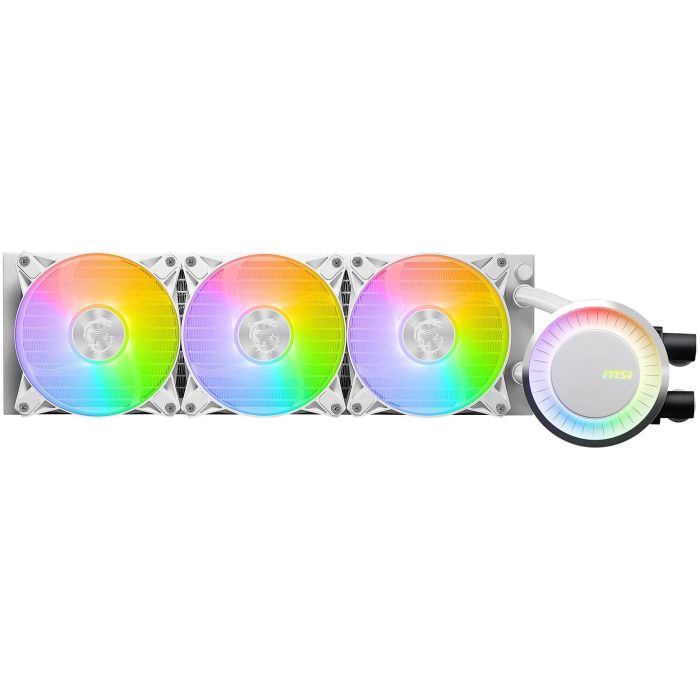 MSI MAG CORELIQUID E360 WHITE - Sistema de Refrigeración Líquida para CPU, Radiador 360mm, Compatible Intel/AMD, ARGB, 3 Ventiladores, 20dBA - 306-7ZW6E27-C24