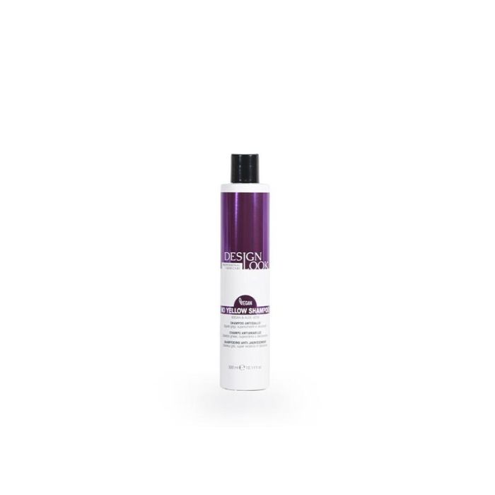 Design Look Champú Antiamarillo 100% Vegano con Extractos de Argán y Aloe Vera 300ml - Para Cabellos Rubios, Grises, Decolorados y Blancos