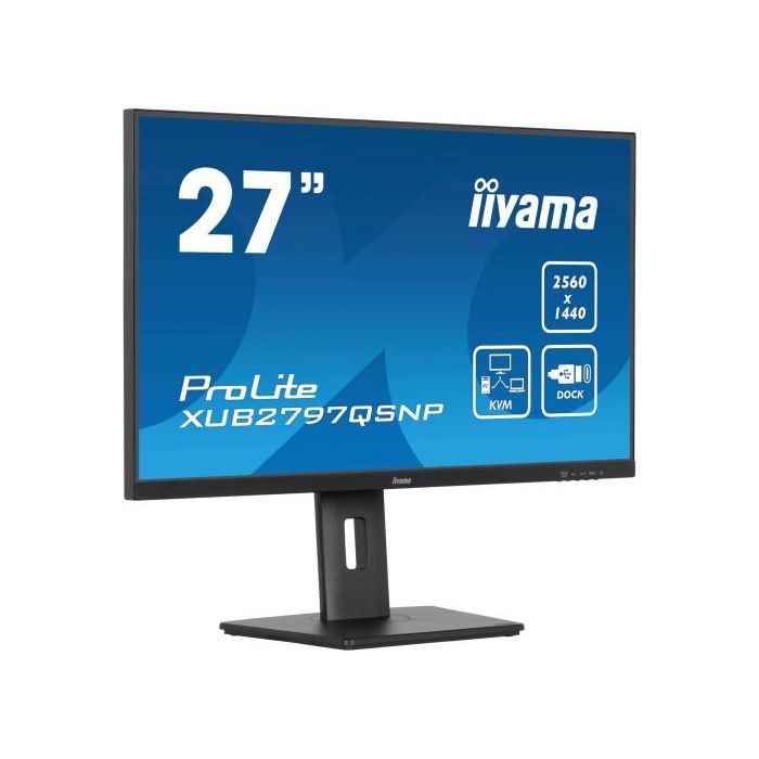 Iiyama XUB2797QSNP-B1 Monitor 27" QHD 1440P IPS 100Hz 1ms Altavoces DP USB-C Power Delivery 65W 2